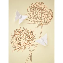 Card Chrystanthemum Butterflies