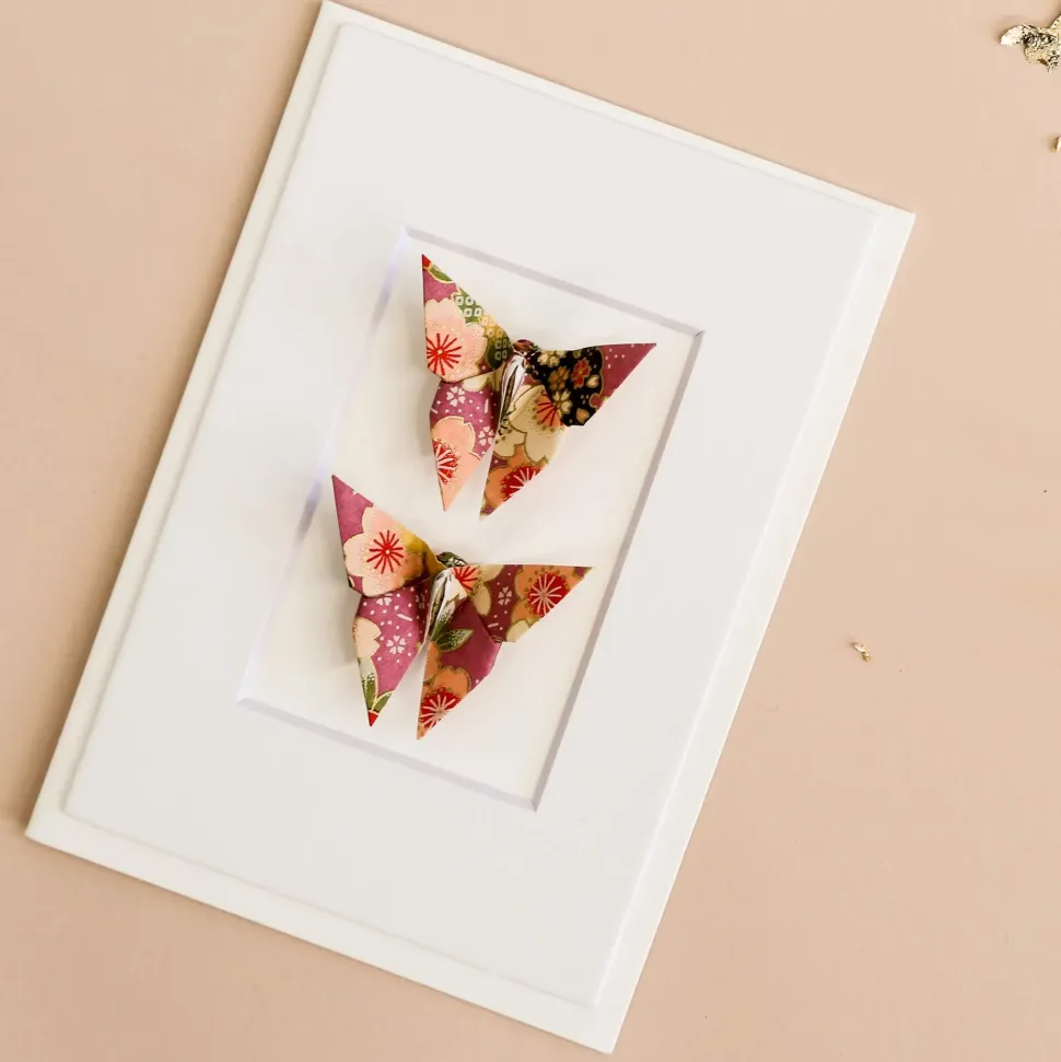 Card Twin Butterfly Blossom Purple