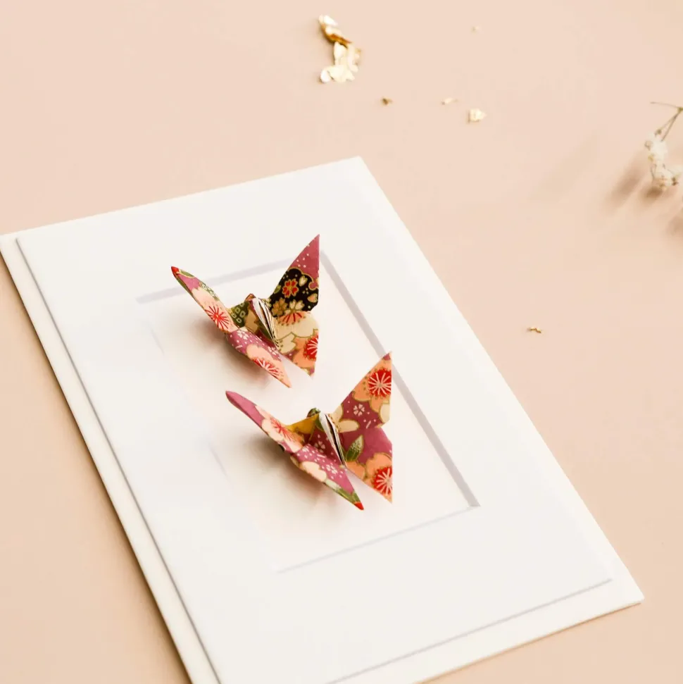 Card Twin Butterfly Blossom Purple