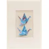 Card Twin Crane Flowers Blue