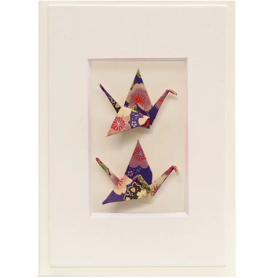 Card Twin Crane Garden Purple