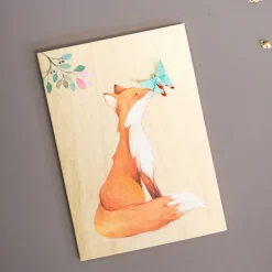Card Wooden Fox Kiss