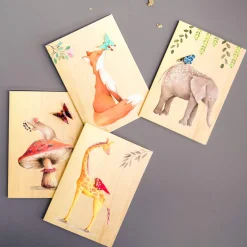 Card Wooden Fox Kiss