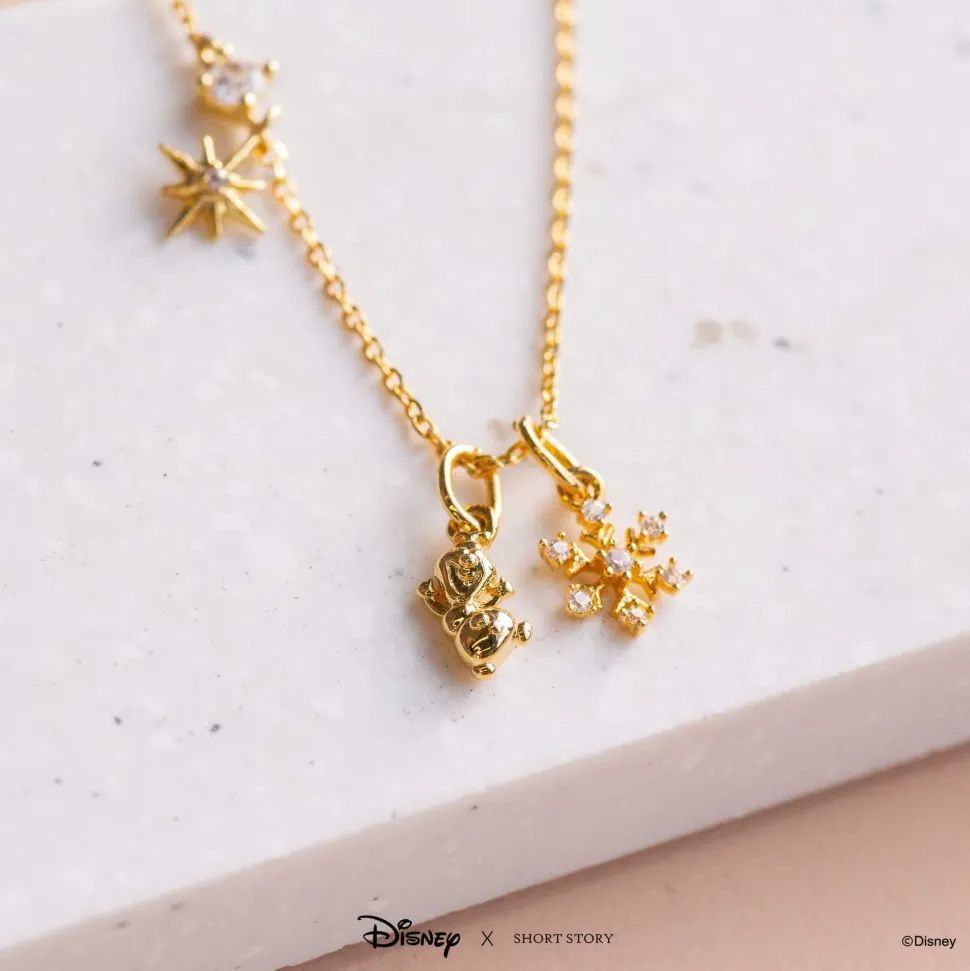 Disney Necklace Charm Diamante Snowflake