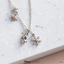 Disney Necklace Charm Diamante Snowflake