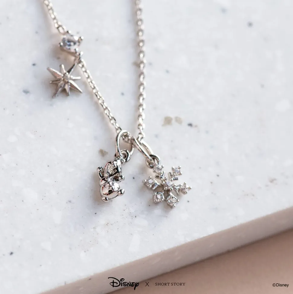 Disney Necklace Charm Diamante Snowflake