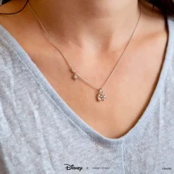 Disney Necklace Charm Diamante Snowflake
