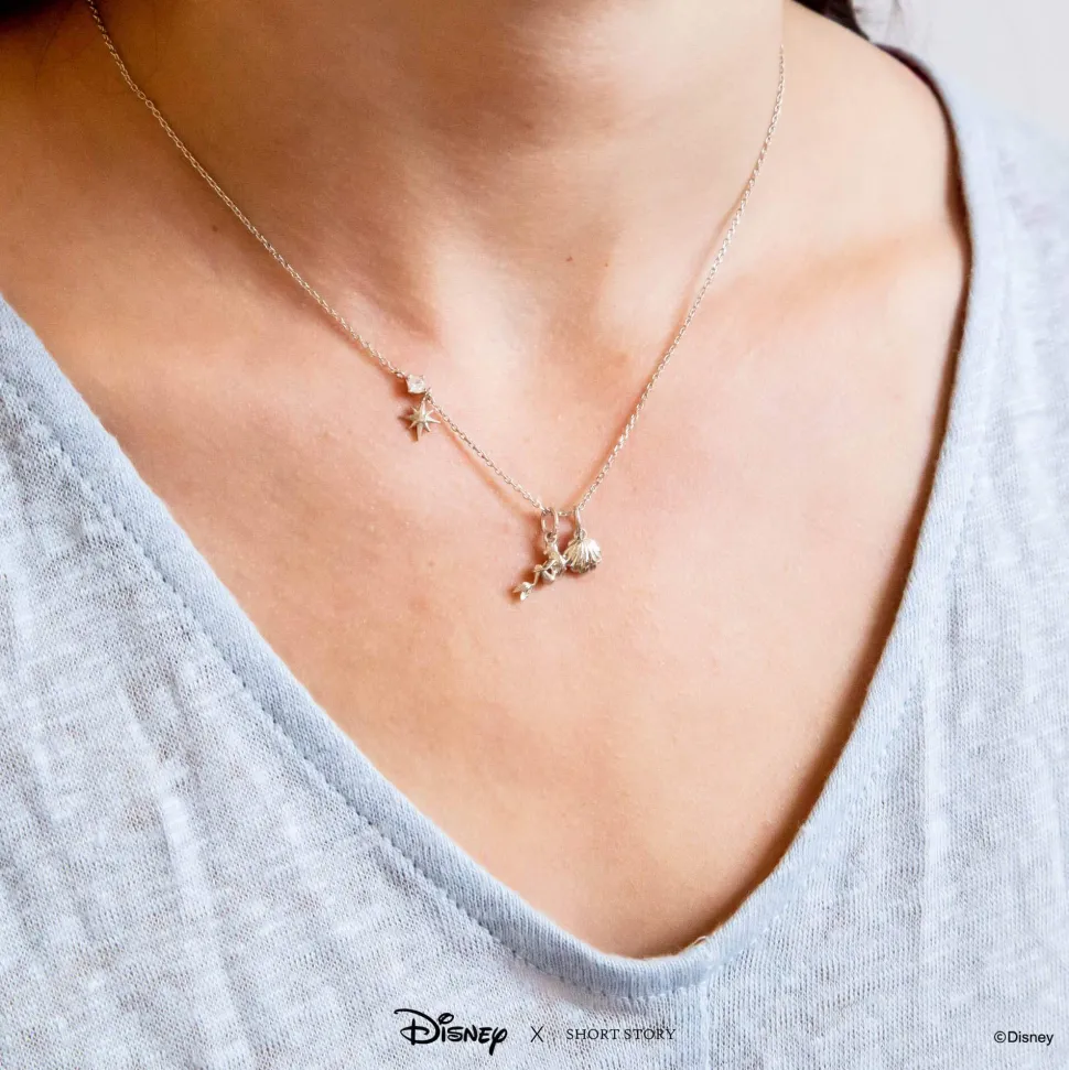 Disney Necklace Charm Diamante Clam