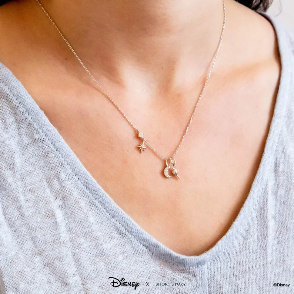 Disney Necklace Charm Diamante Moon