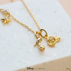 Disney Necklace Charm Diamante Glass Slipper