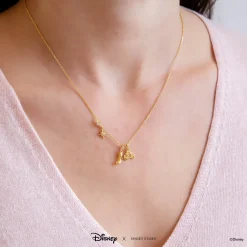 Disney Necklace Charm Diamante Glass Slipper