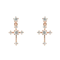 Drop Earring Diamante Cross