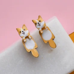 Drop Earring Dog Corgi