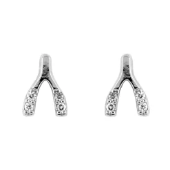 Earring Diamante Mini Wishbone