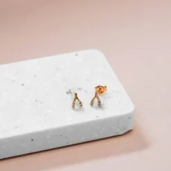 Earring Diamante Mini Wishbone