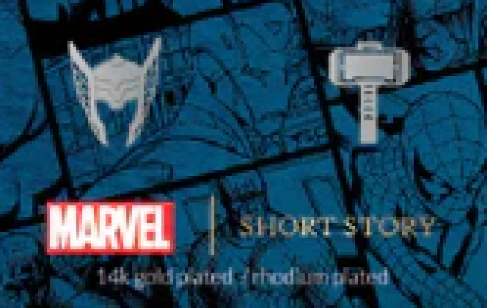 Marvel Earring Thor & Mjolnir Hammer