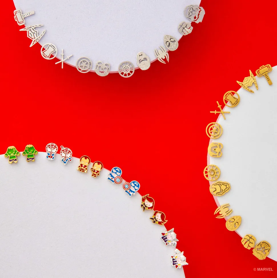 Marvel Earring Thor & Mjolnir Hammer