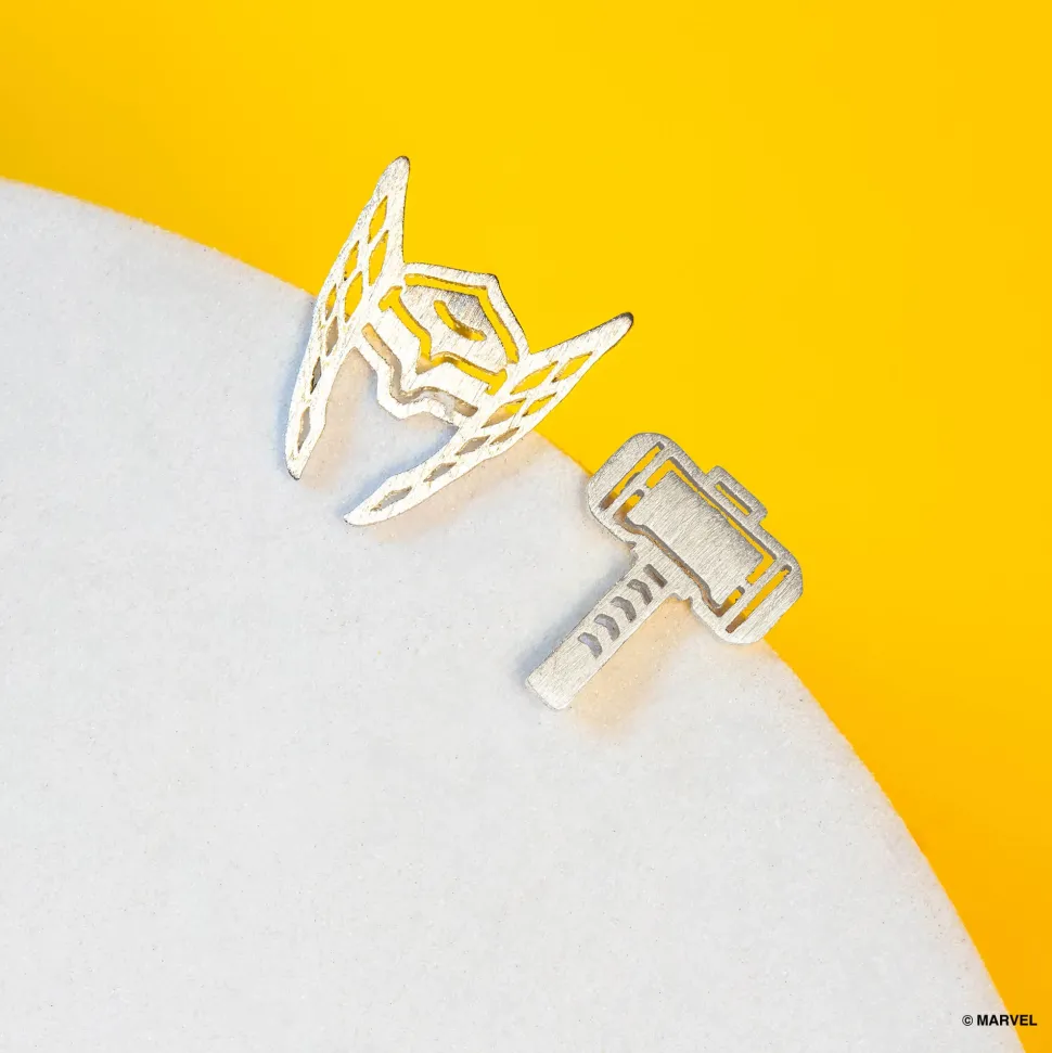 Marvel Earring Thor & Mjolnir Hammer