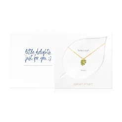 Necklace Diamante Leaf Green *