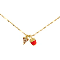 Necklace Diamante Pizza and Fries