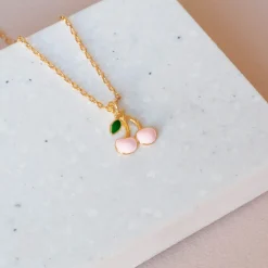 Necklace Epoxy Cherry Pink