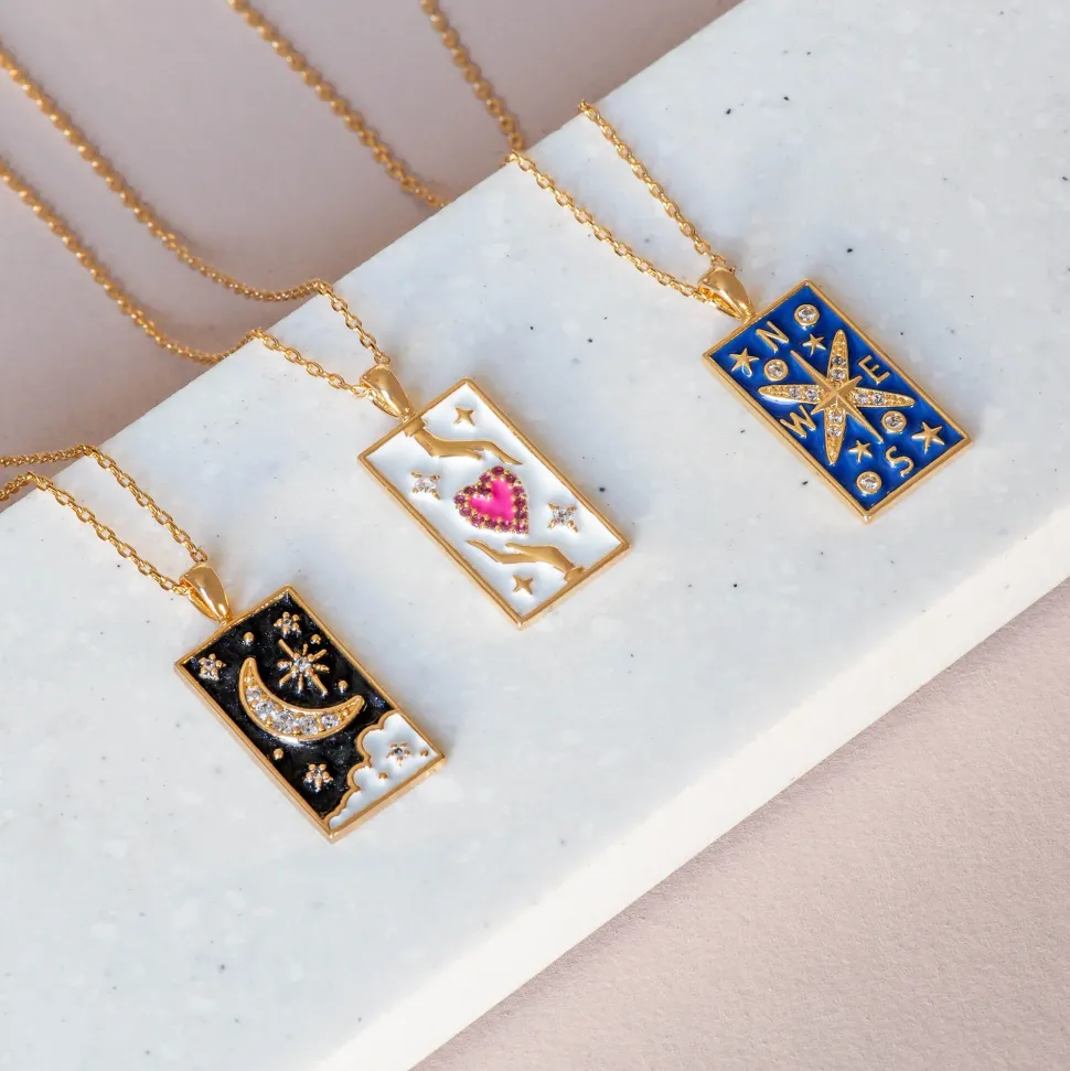 Necklace Epoxy Tarot Compass