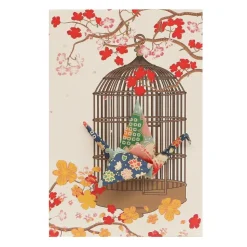 Small Card Crane in Cage Blossom Green