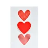 Small Card Three Hearts Red
