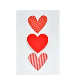 Small Card Three Hearts Red