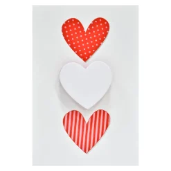 Small Card Three Hearts White