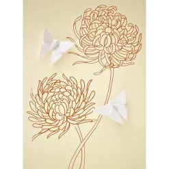 Card Chrystanthemum Butterflies