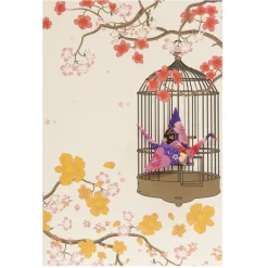 Card Crane in Cage Garden Purple