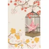 Card Crane in Cage Little Flowers Pink