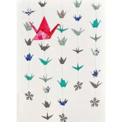 Card Hanging Cranes Blue