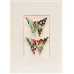 Card Twin Butterfly Blossom Green