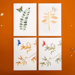 Card Watercolour Bird Tree Yellow