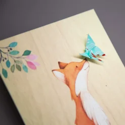 Card Wooden Fox Kiss