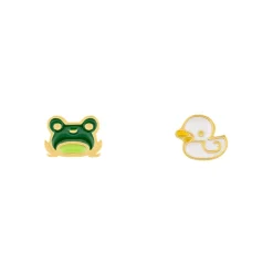 Disney Earring Epoxy Frog & Duck