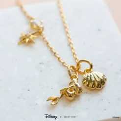 Disney Necklace Charm Diamante Clam