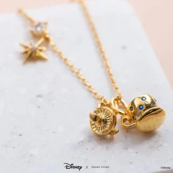 Disney Necklace Charm Diamante Alice Teacup