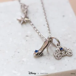 Disney Necklace Charm Diamante Glass Slipper