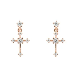 Drop Earring Diamante Cross