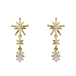 Drop Earring Diamante Evening Star Gold
