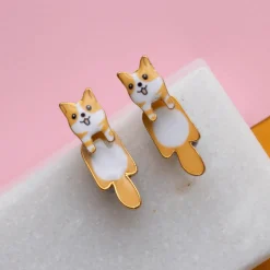 Drop Earring Dog Corgi