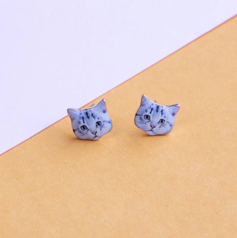 Earring Cat Grey