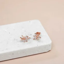 Earring Diamante Leaf and Flower