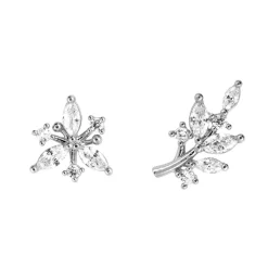 Earring Diamante Leaf and Flower