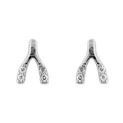 Earring Diamante Mini Wishbone