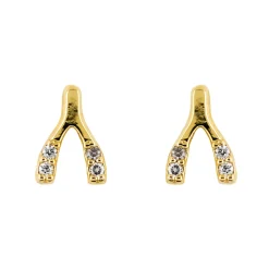 Earring Diamante Mini Wishbone