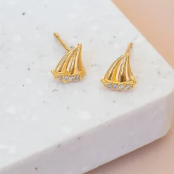 Earring Diamante Sailing Boat